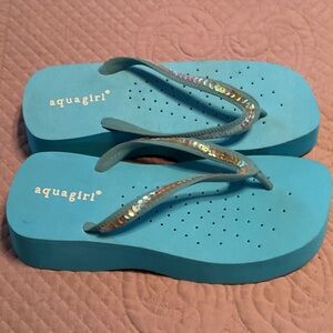 Blue Sequin Women's Sandals